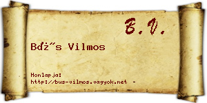Bús Vilmos névjegykártya